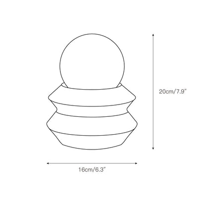 Fin Travertine Table Lamp (Built-in Battery)