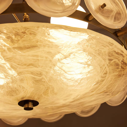 Lorenzo Halo Disc Vintage‑Modern Chandelier – Dining Room Statement Light