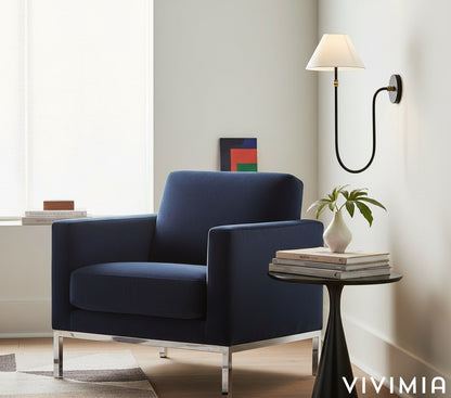 Calin Vintage Inspired Metal Wall Light with Soft Linen Shade - Elegant Accent Lighting for Any Space