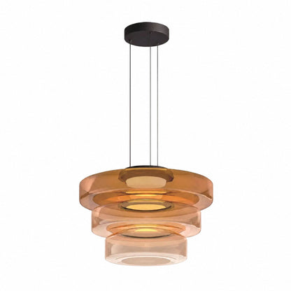 Nora Contemporary Multi-Layer Glass Pendant Lamp - Adjustable Hanging Light for Living Room or Kitchen Island