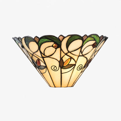 TF Jamelia Art Nouveau Wandleuchte mit abgeschrägtem Glasschirm – Metall-Glas-Leuchte für Flur oder Schlafzimmer