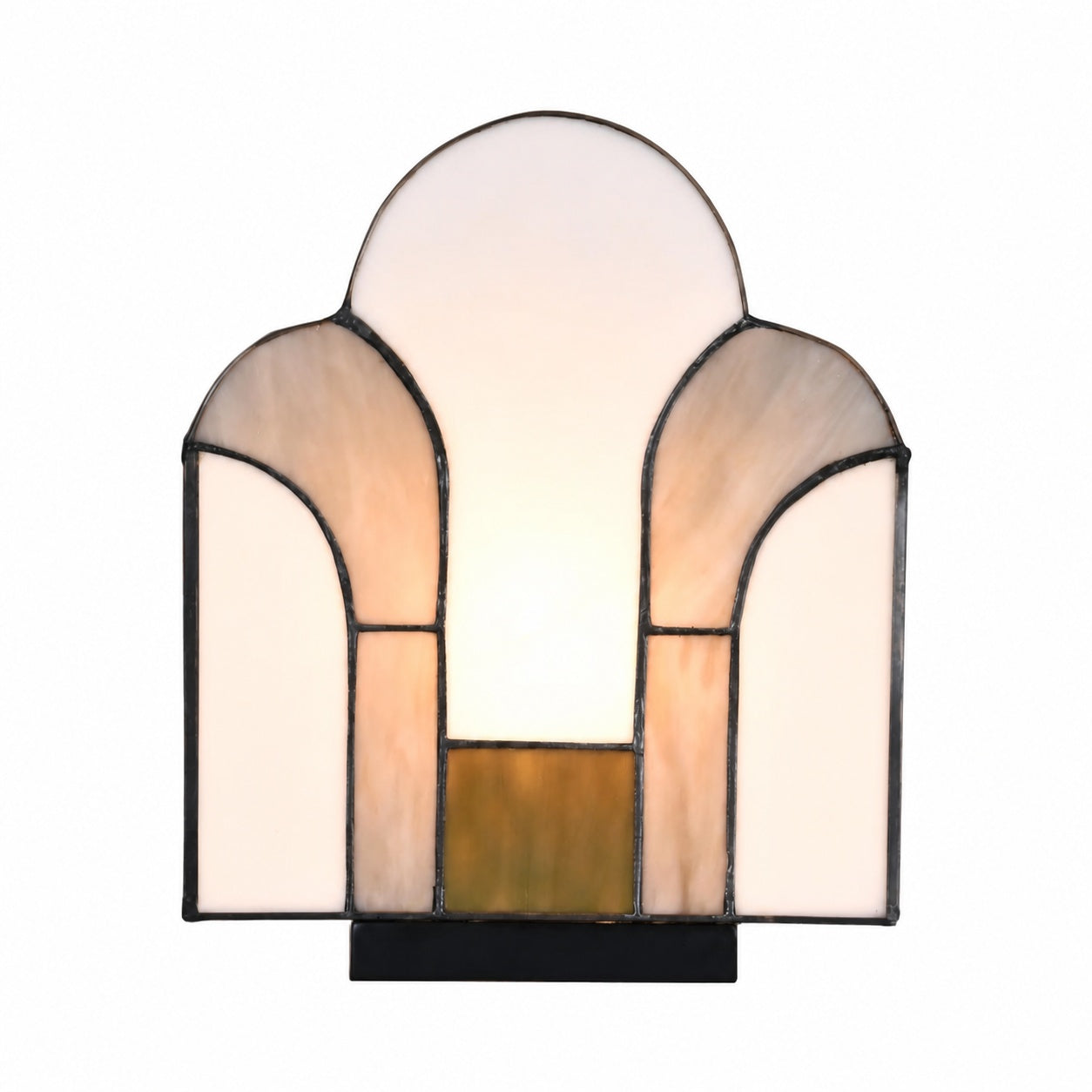 Kelsar Tischleuchte im Art-Deco-Stil aus Buntglas – Elegante Akzentleuchte für Wohnzimmer oder Eingangsbereich
