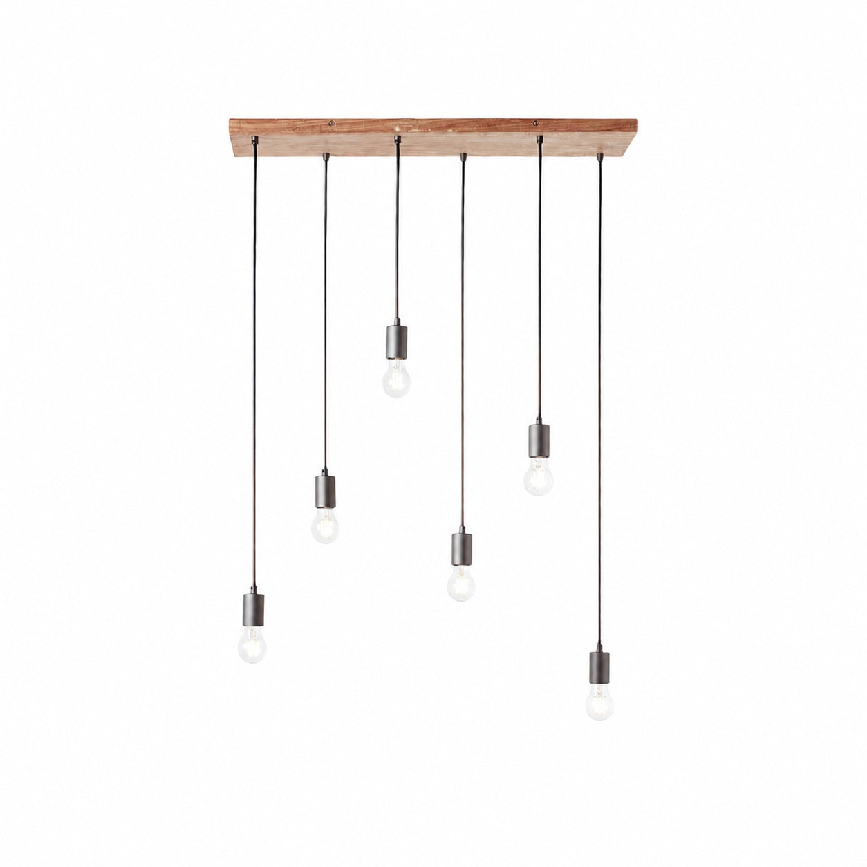 Vornix 6-Light Linear Pendant - Timber Beam Modern Industrial Fixture for Kitchen Island Dining Room