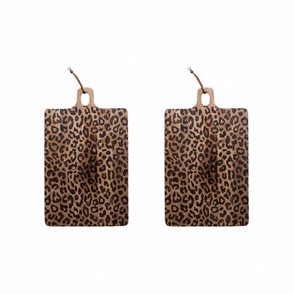 Lepwood Premium Leopard Print Sapele Wood Chopping Serving Board for Table Styling and Entertaining