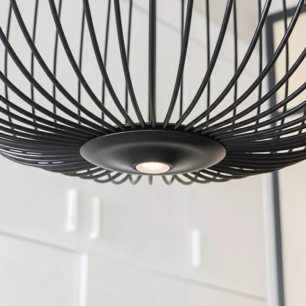 Radiloop Minimalist Suspension Lamp - Metal Lantern-Inspired Design for Dining Room N48