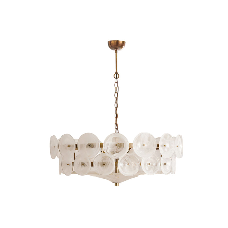 Lorenzo Halo Disc Vintage‑Modern Chandelier – Dining Room Statement Light