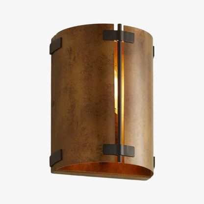 Rustivon Rustic Wall Sconce - Curved Metal Shade in Vintage Style for Bedroom