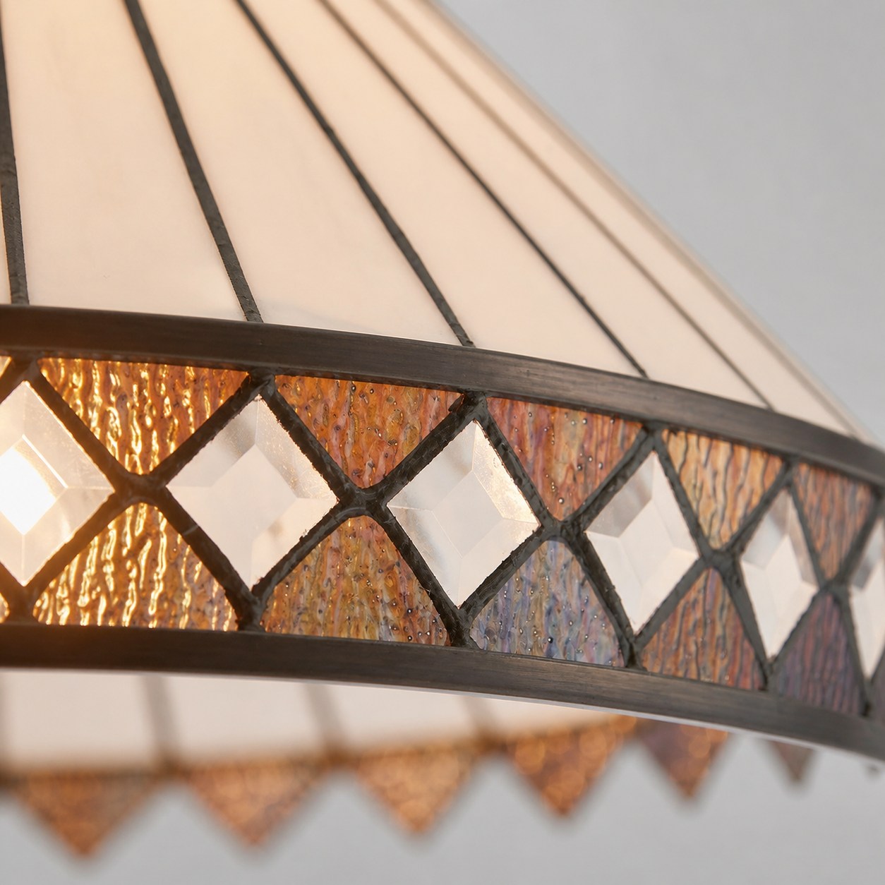 TF Fargo Pendant Light - Tiffany Style Lighting with an Art Deco Shade and Adjustable Chain