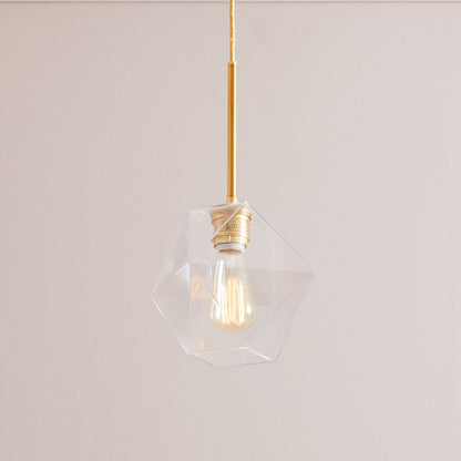 Talvior Faceted Pendant Light – Adjustable Glass Light Fixture