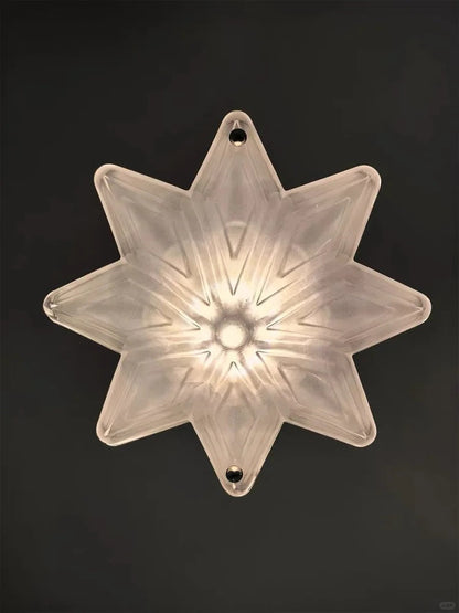 Art Deco Astris Star Chandelier – Frosted Glass Deco Fixture for Dining Room
