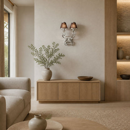 Talonis Luxus-Kristallwandleuchte – Rahmen in Chromoptik für Schlafzimmer und Wohnbereich