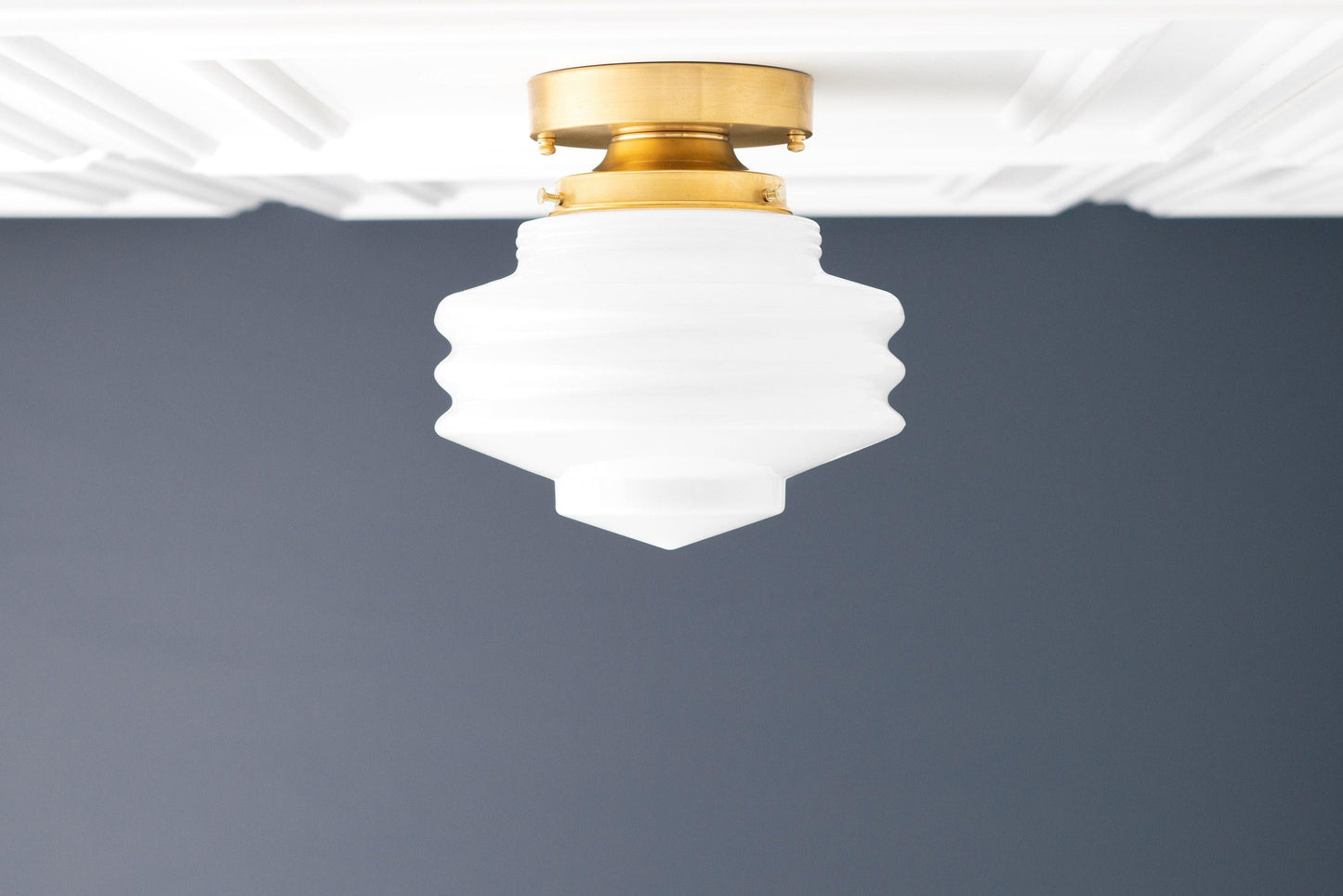 Geotower Glass Art Deco Ceiling Light - Glass Globe - Elegant Home Fixture