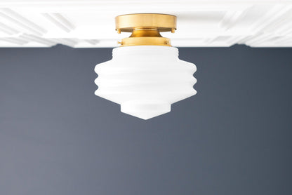 Geotower Glass Art Deco Ceiling Light - Glass Globe - Elegant Home Fixture