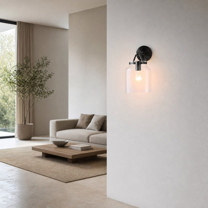 Hanton Moderne, minimalistische Wandleuchte aus Messing und Glas – feuchtigkeitsbeständig für Badezimmer