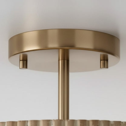 Flutera Fluted Drum Ceiling Light – Farmhouse Textured Flush Mount  Lighting for Living and Bedroom