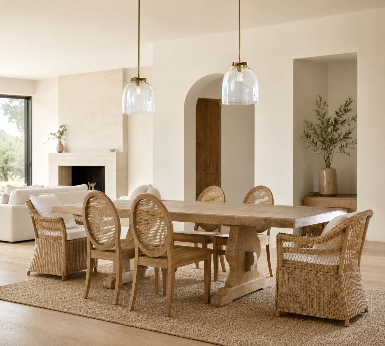 Auria Pendelleuchte aus Metall und Messing – Vintage-Finish mit Glasschirm