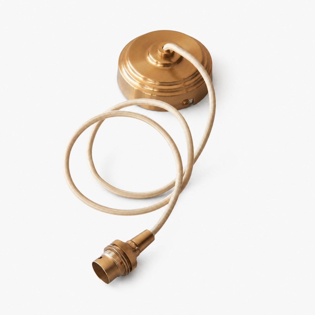 Moderne Pendelleuchte aus Messing von Plaitar – Minimalistische Deckenleuchte mit geflochtenem Kabel für Flure