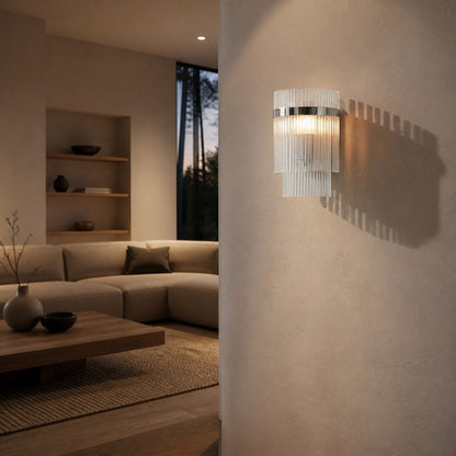 RibGlow Minimalist Glass Rod Wall Light - Elegant Accent Sconce for Home