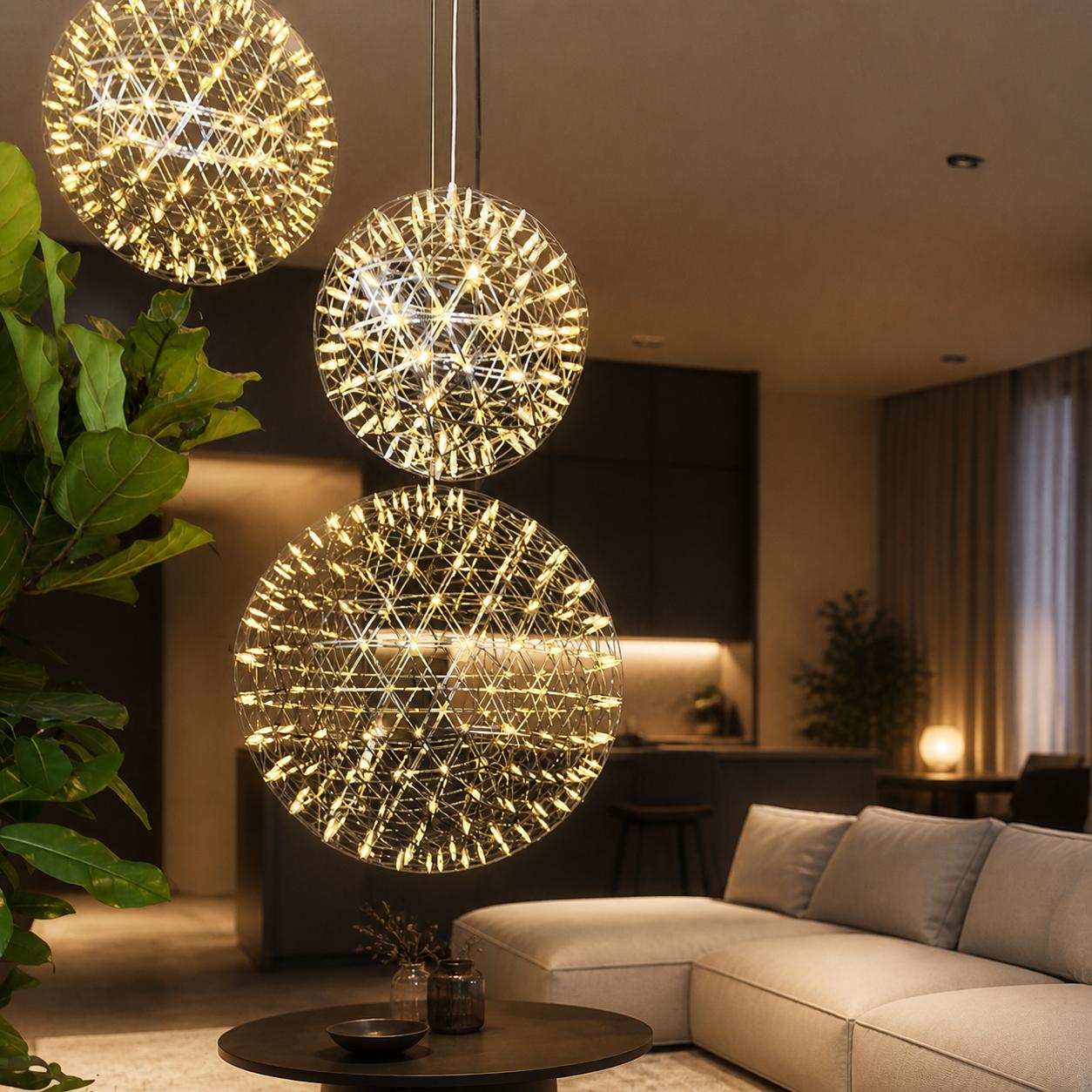 Silver Spark Ball Pendant Light