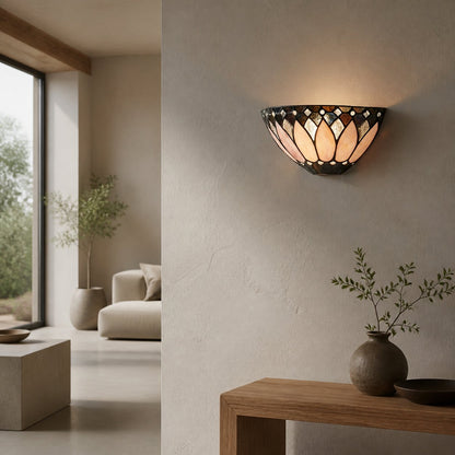 TF Brooklyn Elegant Wall Light - Art Deco Glass Wall Sconce for Living Room or Hallway