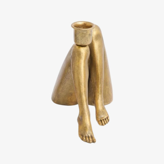 Kickra  Modern Designer Candle Holder with Gold Leg-Inspired Base U22