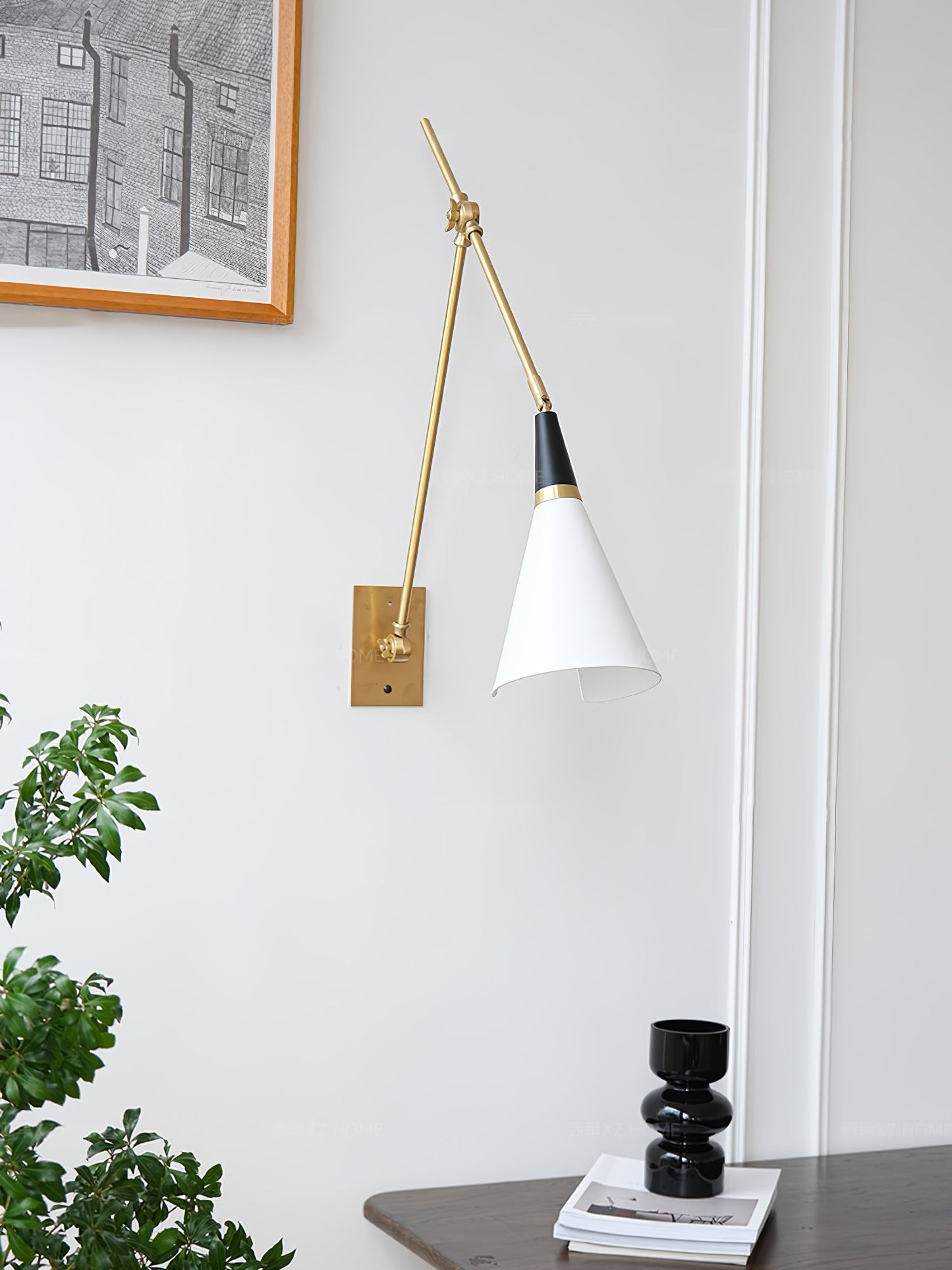 Magari Mid Century Wandleuchte Messing Schwenkbar
