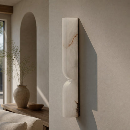 Modern Rectangular Alabaster Wall Lamp – Minimalist Sconce for Bedroom Hallway Living Room