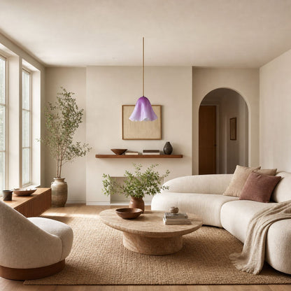 Bellina Artistic Glass Pendant Light - Modern Bloom Inspired Hanging Ceiling Lamp