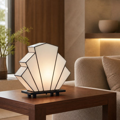 Kelsar Classic Stained Glass Table Lamp – Hand Cut Stained Glass Art Deco Table Lamp for Living Room or Bedroom
