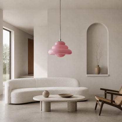 Bomiello Modern Layered Glass Pendant Light - Sculptural Minimal Light for Living Room or Bedroom