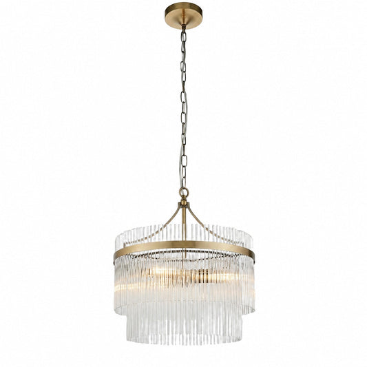 RibGlow Pendelleuchte – Dreier-Pendelleuchte mit eleganten Glasstäben für Esszimmer oder Flur