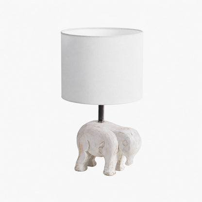 Carved Wood Animal Table Lamp