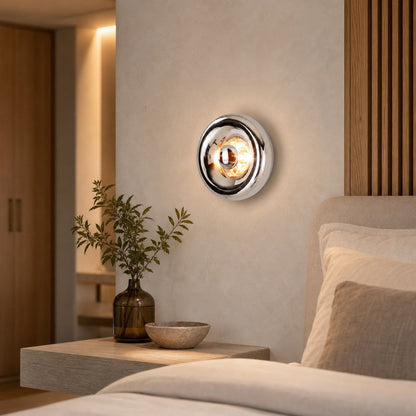 Ivoran Wall Sconce - Round Glass and Metal Modern Sconce for Modern Interiors