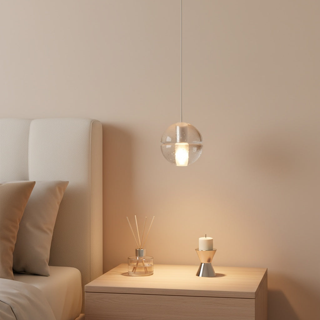 Lorivo Decorative Crystal Sphere Pendant Light Starry Visual for Lounge Areas