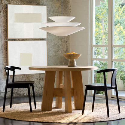 Solivara Soft Layered Linen Pendant Light with Modern Silhouette for Living and Dining Spaces
