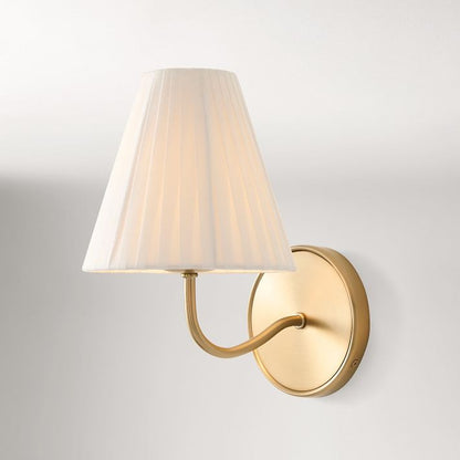 Fibura Contemporary Metal Sconce with Soft Linen Shade Subtle Silhouette for Living Rooms and Corridors