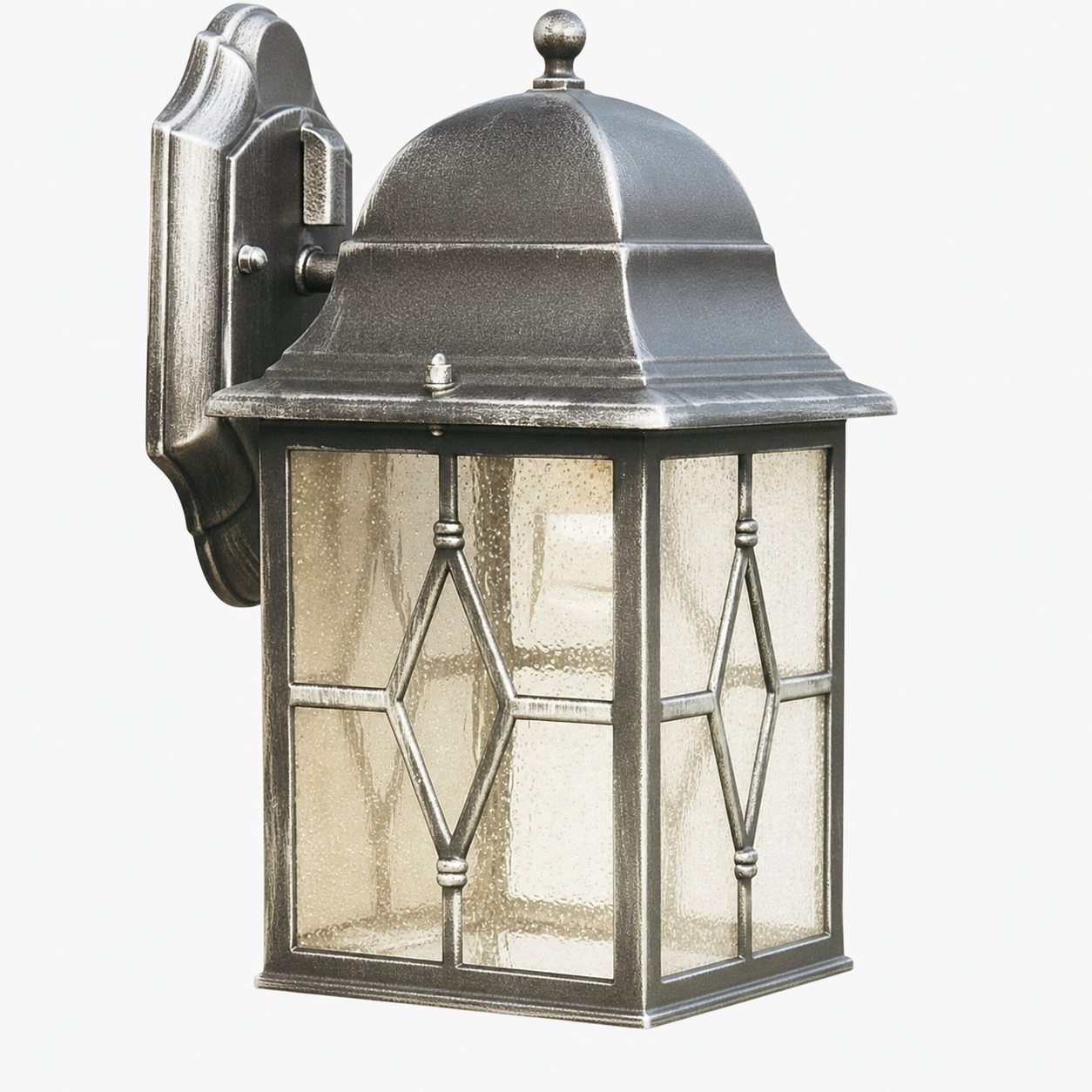 Frostine Traditional Outdoor Wall Light - Leaded Water Glass Lantern for Porch and Patio Lighting