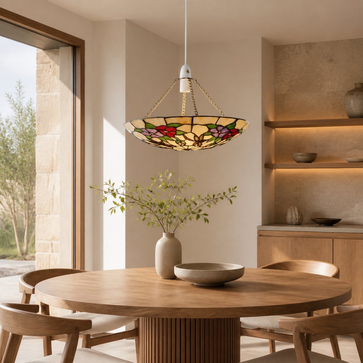 TF Schmetterlings-Pendelleuchte – Dekorative Buntglas-Pendelleuchte für Schlafzimmer oder Eingangsbereich 
