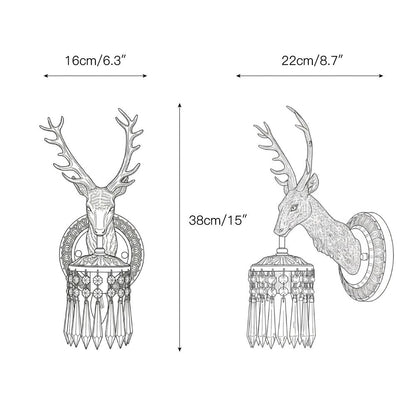 Antler Crystal Wall Lamp