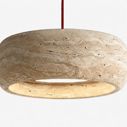 Kairis Travertine Natural Stone Pendant Light - Vintage Style Lighting for Dining and Living Spaces