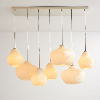 Rivrona Contemporary 7-Light Chandelier - Modern Glass Lighting for Dining Rooms