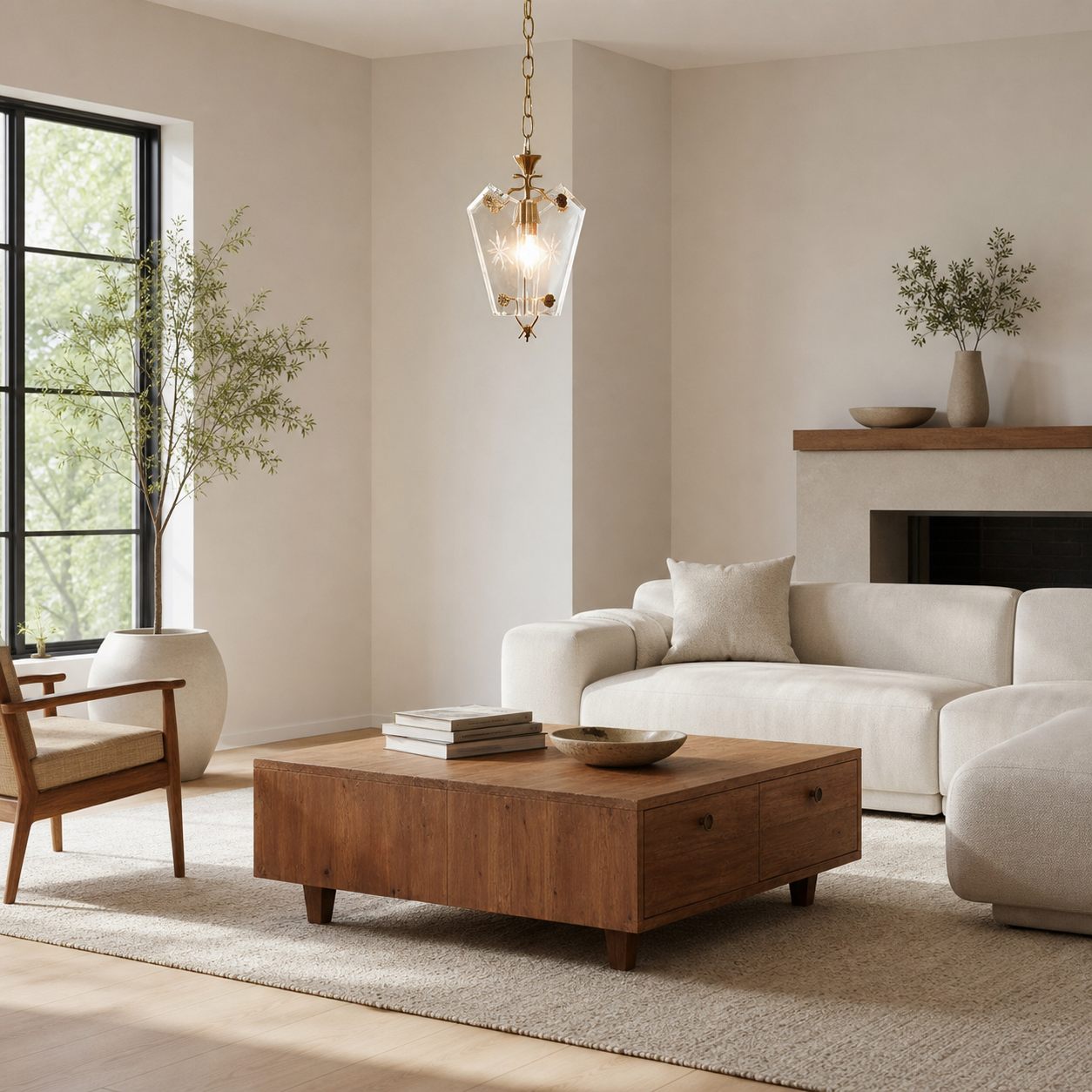 Kerise Sleek Glass Shade Pendant - Designer Ambient Light for Open Spaces or Lounges