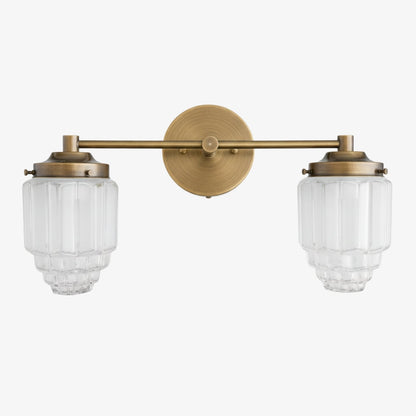 Tierlux Glass Vanity Light - Art Deco Bathroom Fixture with Skyscraper Shades