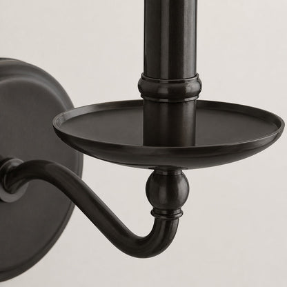 Tela Klassische Wandleuchte mit Kerzenarm aus Eisen – Rustikale Metallleuchte, einzeln oder doppelt, für Flur und Esszimmer