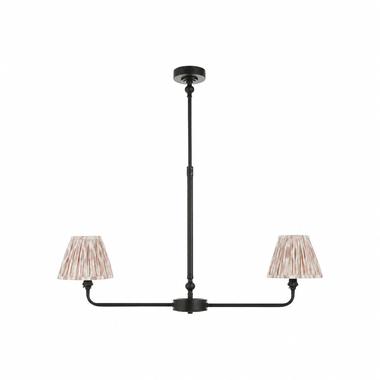 Zevatik Classic Ikat Patterned Fabric Chandelier - Metal Bracket Chandelier
