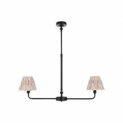 Zevatik Classic Ikat Patterned Fabric Chandelier - Metal Bracket Chandelier