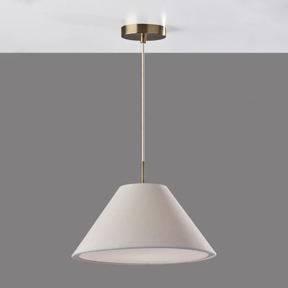 Lorvion Linen Drum Shade Flush Mount & Pendant - Antique Brass Ceiling Light