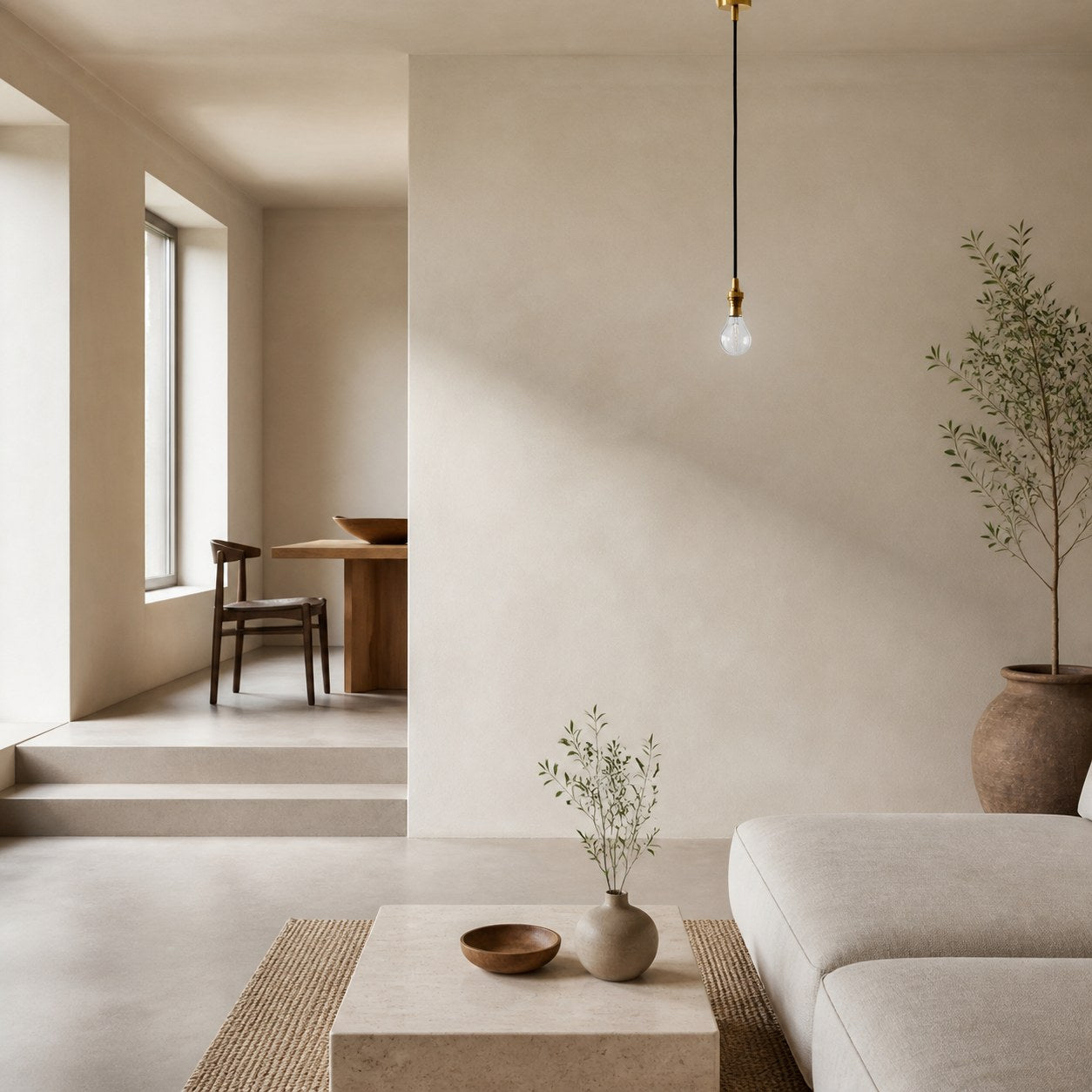 Moderne Pendelleuchte aus Messing von Plaitar – Minimalistische Deckenleuchte mit geflochtenem Kabel für Flure