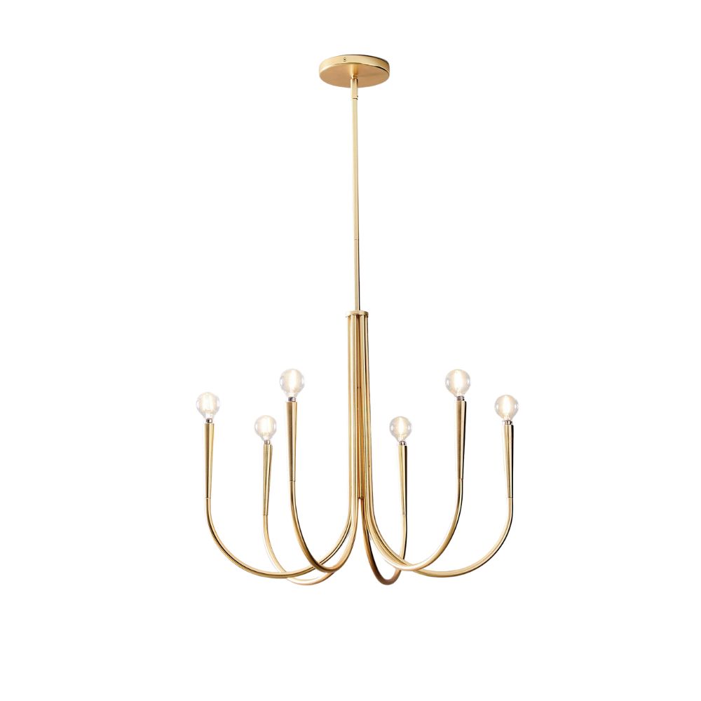Borvia Swoop Arm Sculptural Chandelier – Vintage-Inspired Modern Ceiling Light for Dining or Living Room