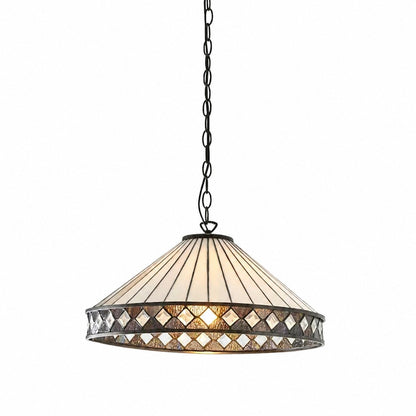 TF Fargo Pendant Light - Tiffany Style Lighting with an Art Deco Shade and Adjustable Chain